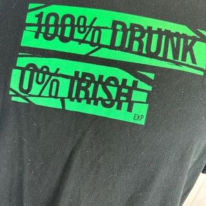 Express Mens XL Black Graphic Tee T-Shirt 100% Drunk Irish St. Patricks Day